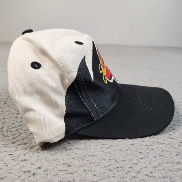 Vintage Sterling Marling Hat Cap Sharktooth Logo 7 Athletic Black White 90s - Picture 4 of 10